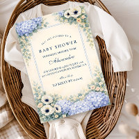 Vintage-Hortensien-Blumenrahmen-Baby-Party