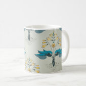 Vintage-Hosta, modernes Blumenmuster. Kaffeetasse (VorderseiteRechts)