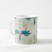 Vintage-Hosta, modernes Blumenmuster. Kaffeetasse (Vorderseite Links)