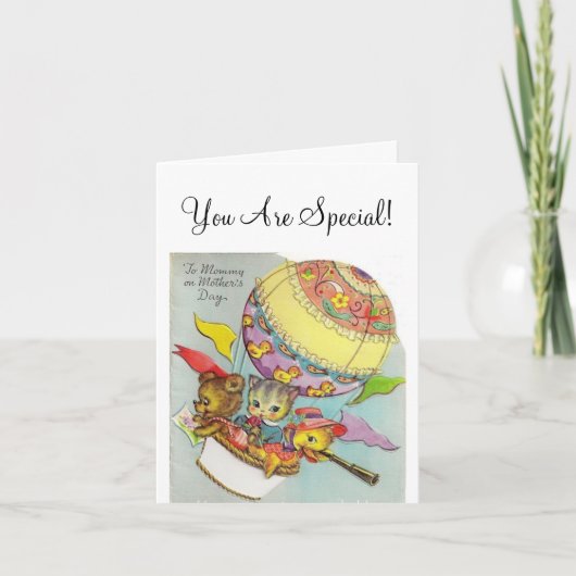 Vintage Hot Air Balloon Mother's Day Karte (Vorderseite)