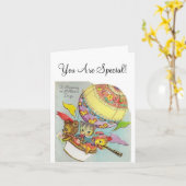 Vintage Hot Air Balloon Mother's Day Karte (Gelbe Blume)