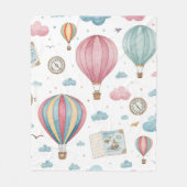 Vintage Hot Air Balloon Pattern (1) Fleecedecke (Vorderseite)