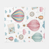 Vintage Hot Air Balloon Pattern (1) Fleecedecke (Vorderseite (Horizontal))