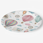 Vintage Hot Air Balloon Pattern (1) Pappteller (Schrägansicht)