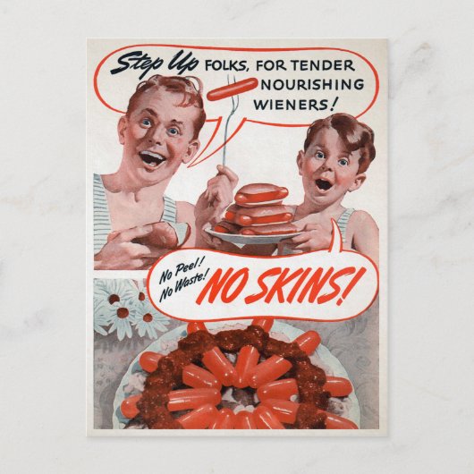 Vintage Hot Dog Ad Postcard Postkarte (Vorderseite)