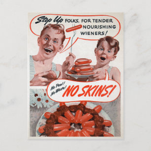 Vintage Hot Dog Werbepostkarte Postkarte
