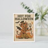 Vintage Hot for Halloween Postkarte (Stehend Vorderseite)