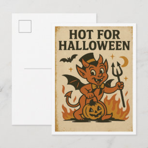 Vintage Hot für Halloween Postkarte