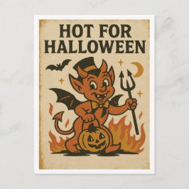 Vintage Hot für Halloween Postkarte