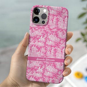 Vintage Hot Pink Französisches Toile De Jouy Muste iPhone 16 Hülle