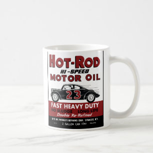Vintage Hot-Rod Motor Oil Blechdosen-Design Kaffeetasse