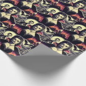 Vintage Hot Vampire-Frau Geschenkpapier (Ecke)