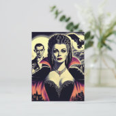 Vintage Hot Vampire-Frau Postkarte (Stehend Vorderseite)