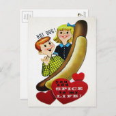 Vintage Hotdog-Liebe Postkarte (Vorne/Hinten)