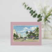 Vintage Hotels in Collins Avenue Miami Beach Postkarte (Stehend Vorderseite)