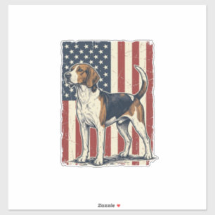 Vintage Hound Dog Patriotic Flag Vector-Shirt-Desi Aufkleber