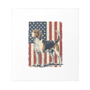 Vintage Hound Dog Patriotic Flag Vector-Shirt-Desi Notizblock