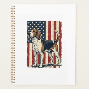 Vintage Hound Dog Patriotic Flag Vector-Shirt-Desi Planer