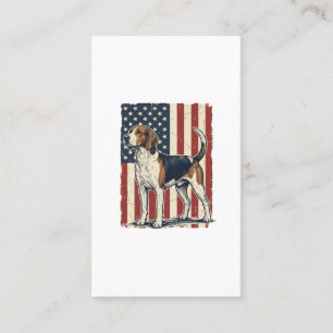 Vintage Hound Dog Patriotic Flag Vector-Shirt-Desi Visitenkarte