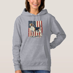 Vintage Hound Dog Patriotische Flagge Vektor-Shirt Hoodie