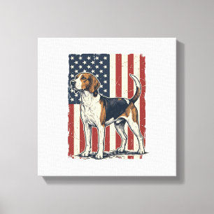 Vintage Hound Dog Patriotische Flagge Vektor-Shirt Leinwanddruck