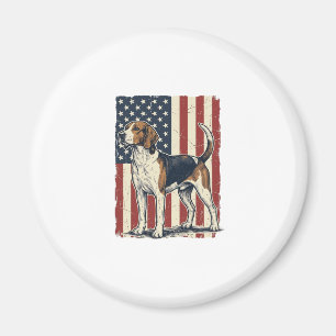 Vintage Hound Dog Patriotische Flagge Vektor-Shirt Magnet