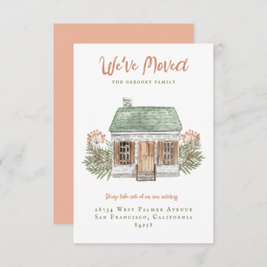 Vintage House Moving Announcement Einladung (Vorne/Hinten)