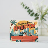 Vintage Houston Postkarte | Grüße aus Houston (Stehend Vorderseite)
