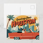 Vintage Houston Postkarte | Grüße aus Houston (Vorne/Hinten)
