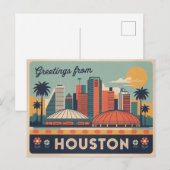 Vintage Houston Postkarte | Grüße aus Houston (Vorne/Hinten)