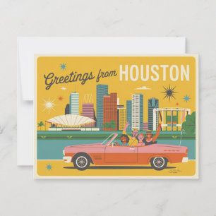 Vintage Houston Postkarte Grüße aus Houston