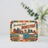 Vintage Houston Postkarte | Grüße aus Houston (Stehend Vorderseite)