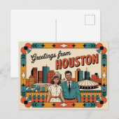 Vintage Houston Postkarte | Grüße aus Houston (Vorne/Hinten)