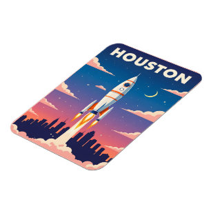 Vintage Houston Space City Magnet