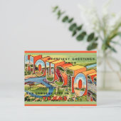 Vintage Houston Texas Postkarte (Stehend Vorderseite)