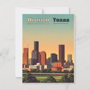vintage "Houston Texas" Postkartendesign Postkarte