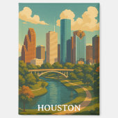 Vintage Houston Texas Skyline Magnet (Vorderseite)