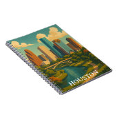 Vintage Houston Texas Skyline Notizblock (Rechte Seite)