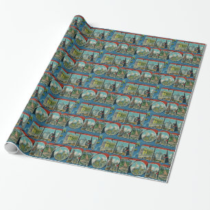 Vintage Howdy aus New York Geschenkpapier