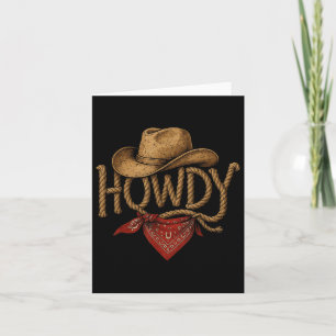 Vintage Howdy Cowboy Retro Western Howdy Cowboy Karte