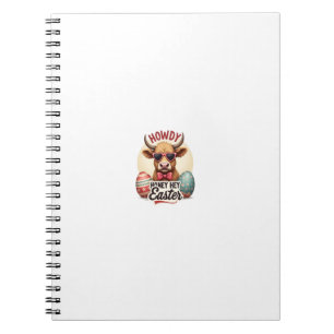 Vintage Howdy Honey Ostern Highland Kuh Süße Hasen Notizblock