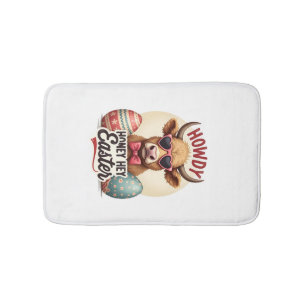 Vintage Howdy Honey Ostern Highland-Kuh Süßer Hase Badematte
