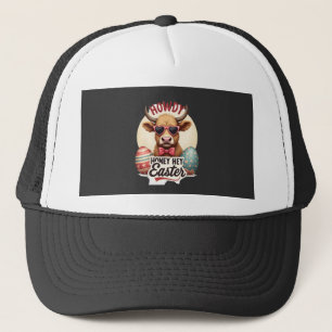 Vintage Howdy Honey Ostern Highland-Kuh Süßer Hase Truckerkappe