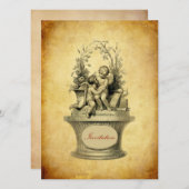 Vintage Hubs und Hintergrundbilder Einladung (Vorne/Hinten)