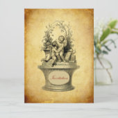 Vintage Hubs und Hintergrundbilder Einladung (Stehend Vorderseite)