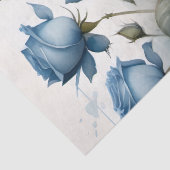 Vintage hübsche Blaue Rose Aquarellmalerei Seidenpapier (Detail)