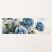 Vintage hübsche Blaue Rose Aquarellmalerei Yogamatte (Vorderseite (Horizontal))