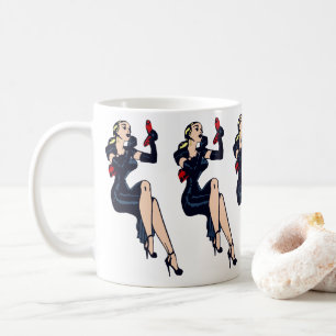 Vintage hübsche Blondine Retro-Glamour-Girl Pinup Kaffeetasse