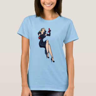 Vintage hübsche Blondine Retro-Glamour-Girl Pinup T-Shirt