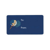 Vintage Hübsche Blue Fairy Strumpfs Blue Moon Adressaufkleber (Vorne)